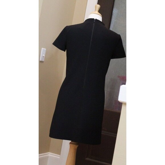 Alice + Olivia Employed Black Short Sleeve Shift Dress Size XS V-Neck - Picture 4 of 6
